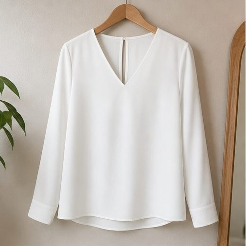 White V Neck Top